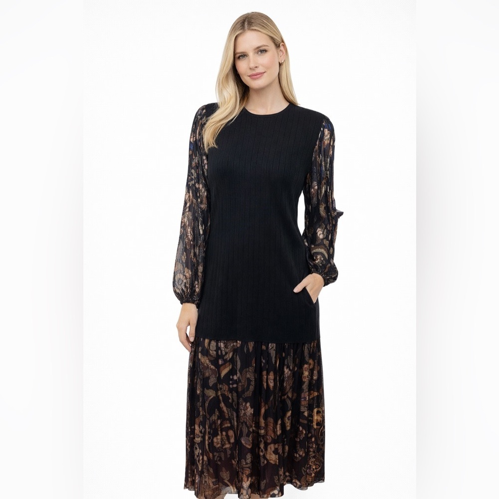 🔥🔥Evan Picone Skirt And Sweater Set. Beautiful Metallic Skirt 16 Top Med